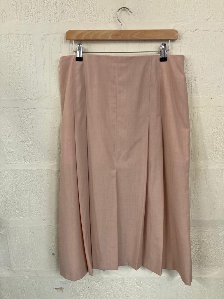 Vintage Peach Pleated Skirt with Splits to Centre - Size 12