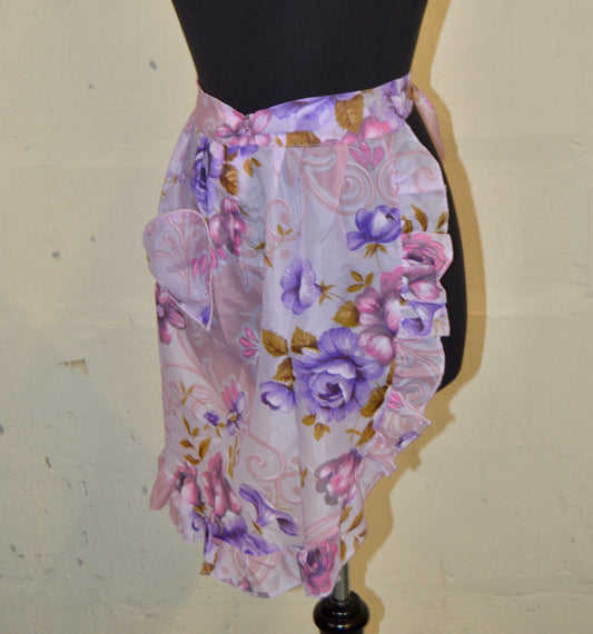 Vintage Purple and Pink Floral Apron