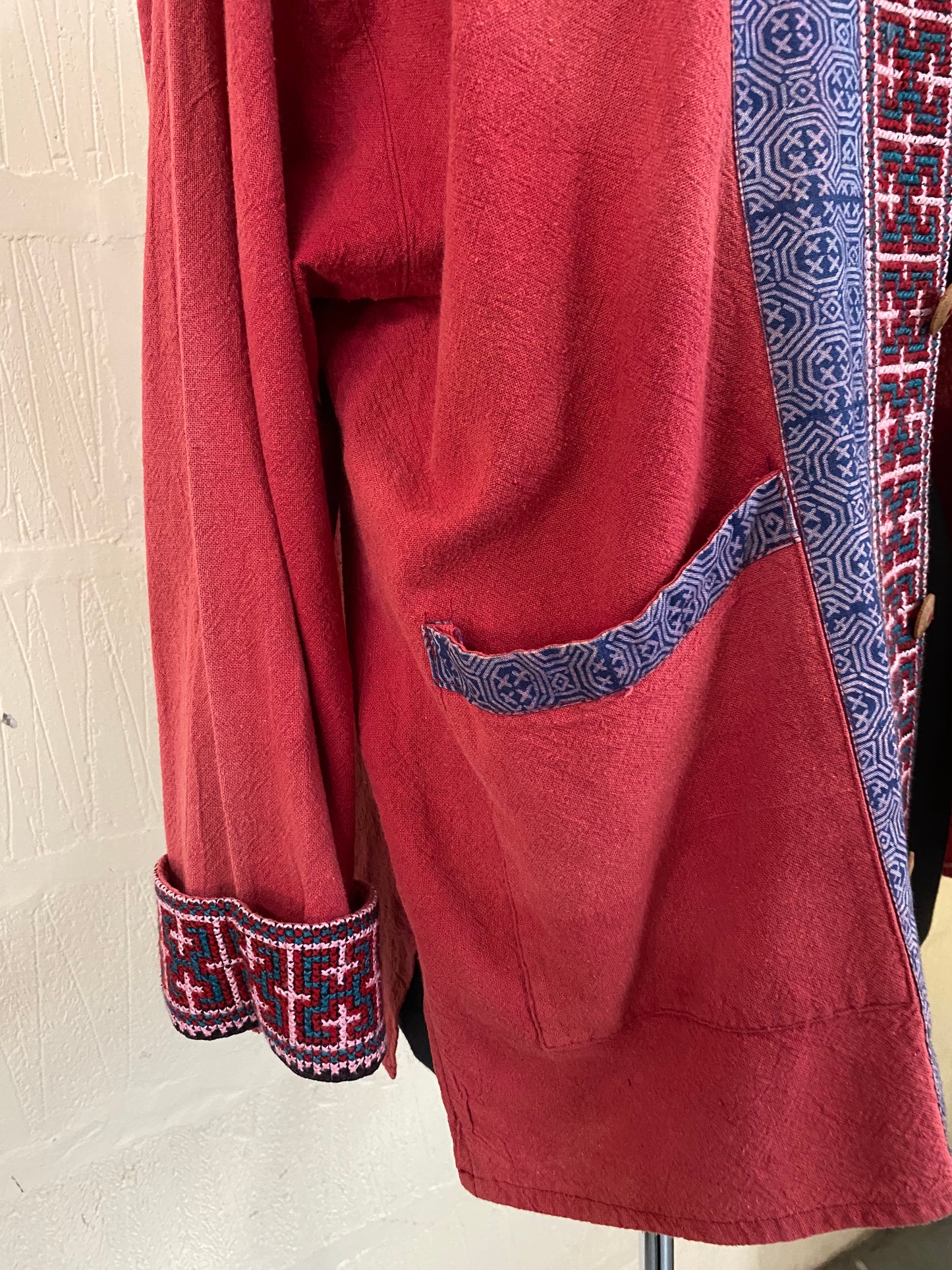 Red with embroidery  Relaxed Boxy Jacket Size 14-16