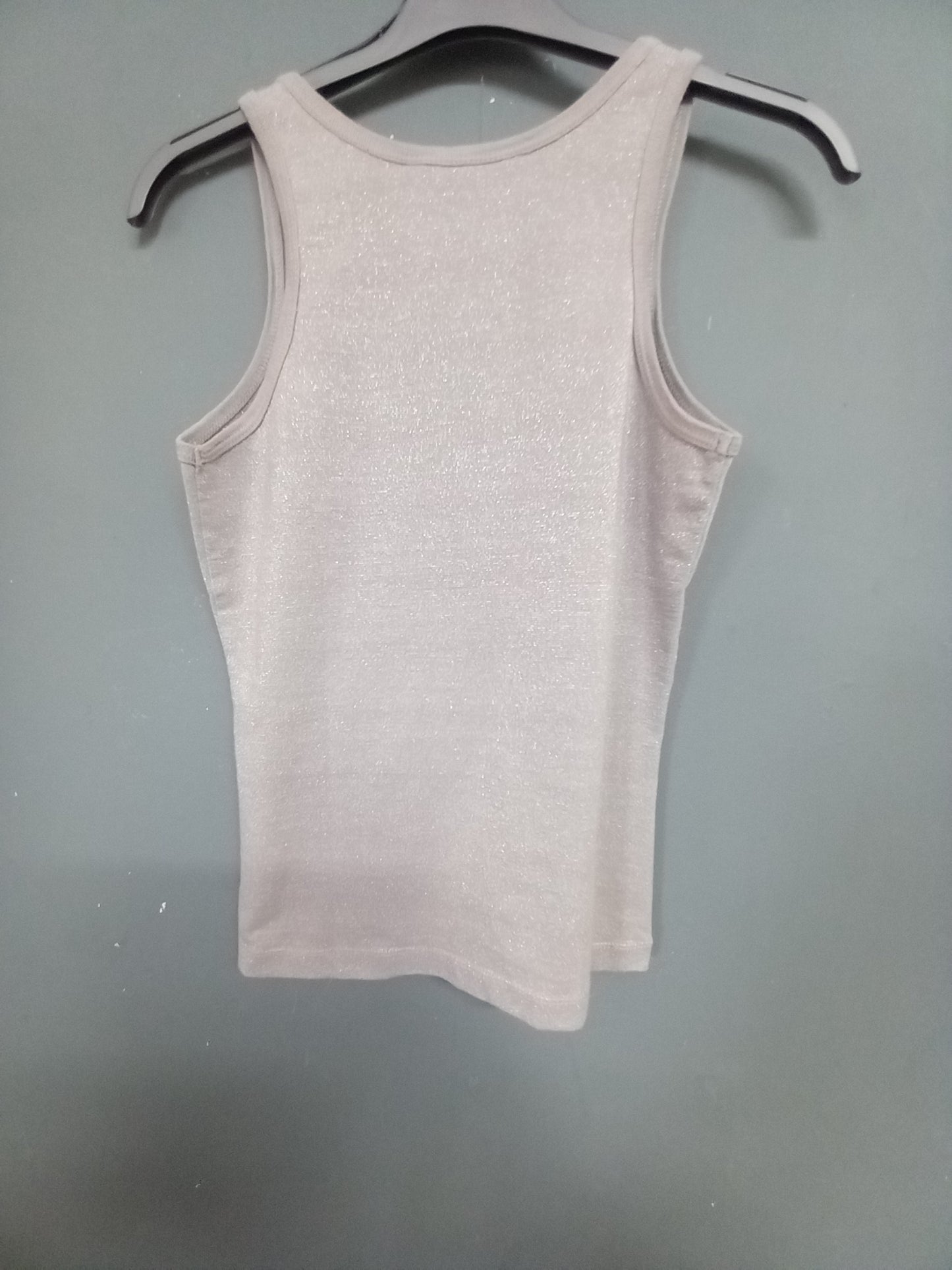 Metallic Grey Vest Top Size S