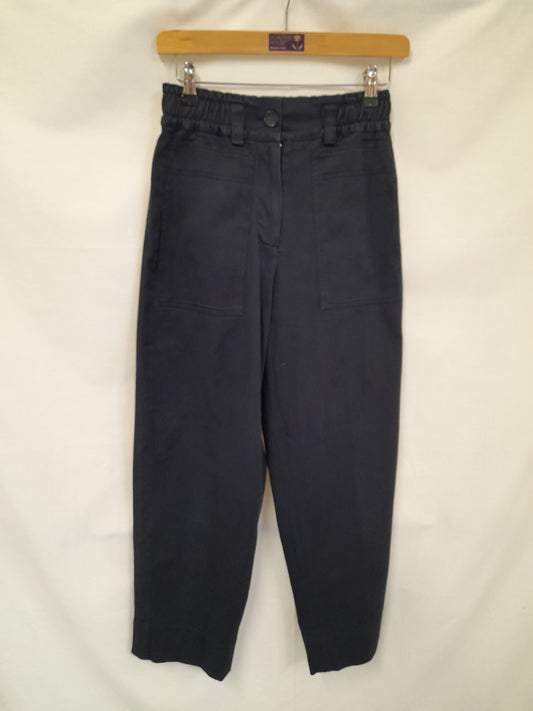 Navy Blue Stretch Waist Trousers Size 6