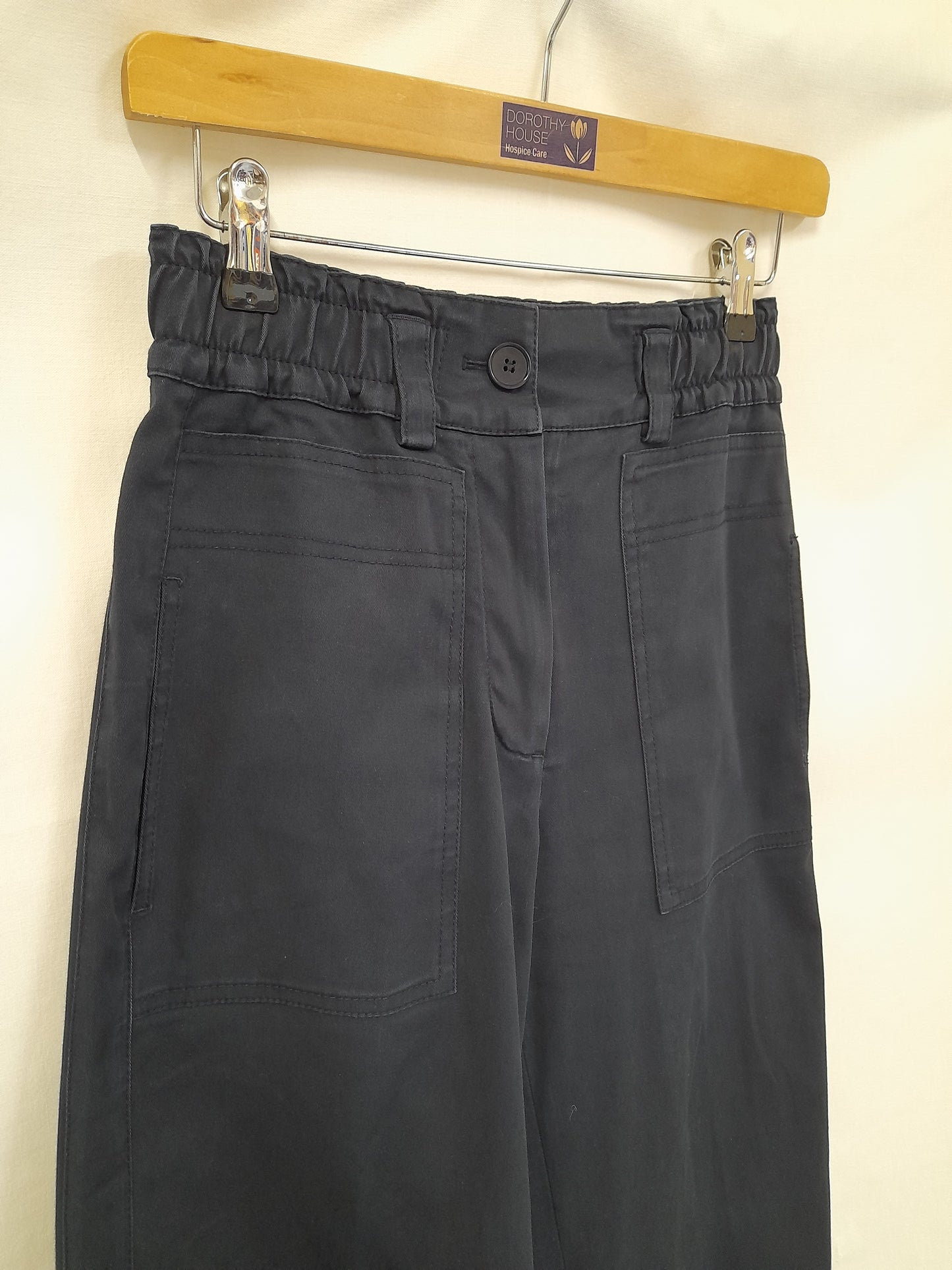 Navy Blue Stretch Waist Trousers Size 6