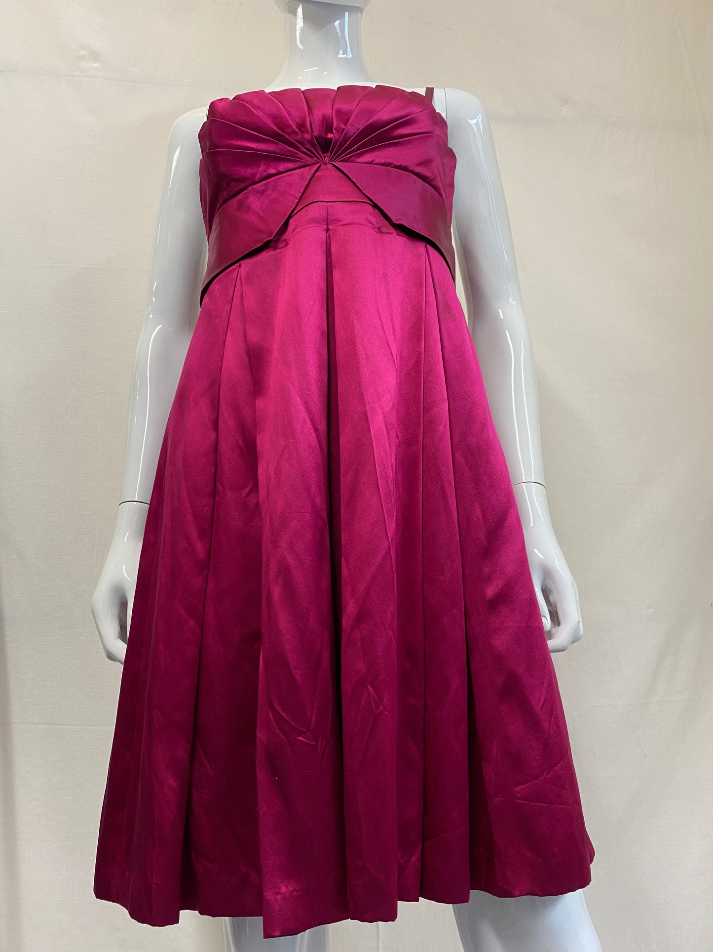 Cerise Pink Short Silk Party Occasion Dress Size 10