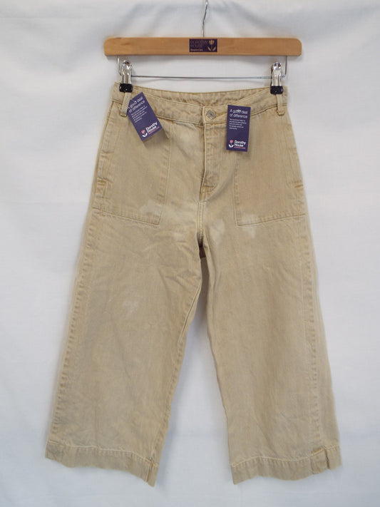 Sand Coloured Cropped Jeans Size W26