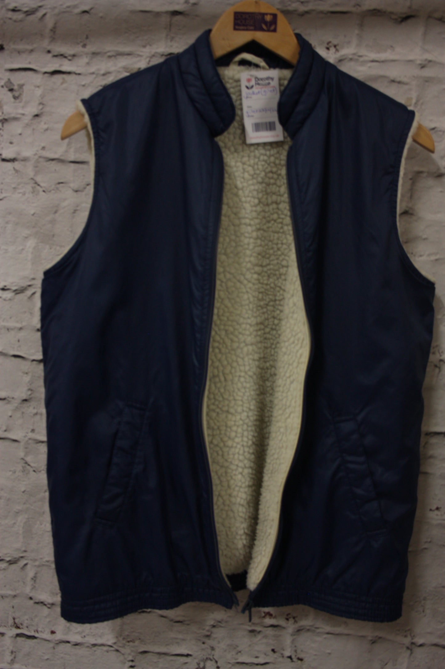 Vintage Blue Gilet with Fleece Lining Size 6-8