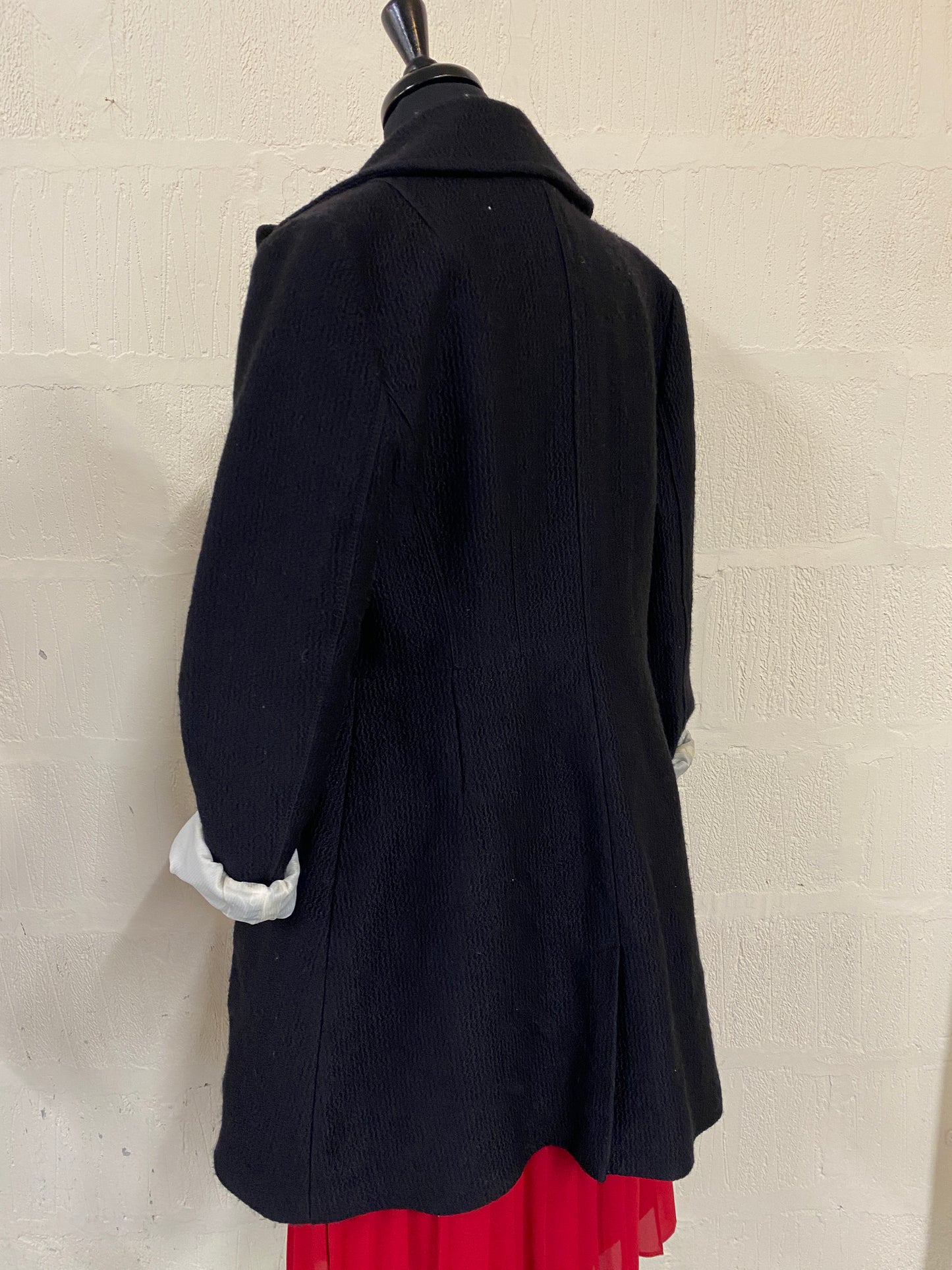Black Wool Mix Winter Coat Size M