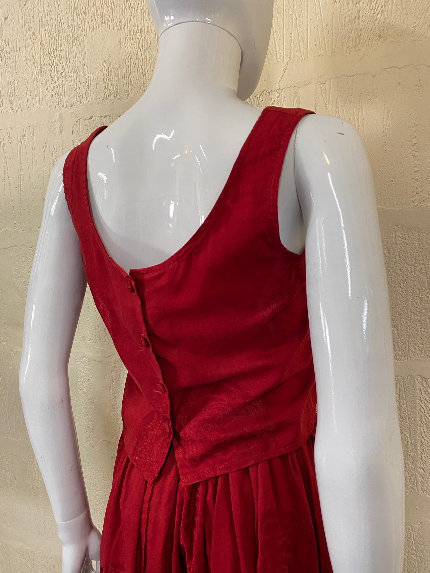 Vintage Red Bodice Top Size 8