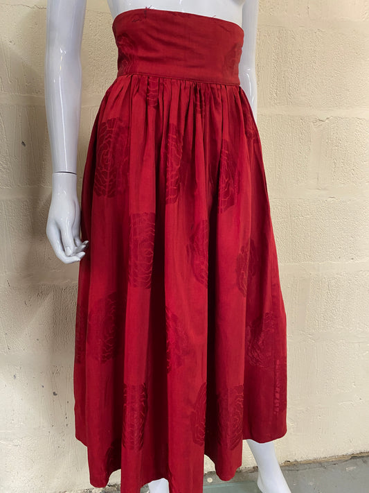Vintage Red Pleated Skirt Size 6-8