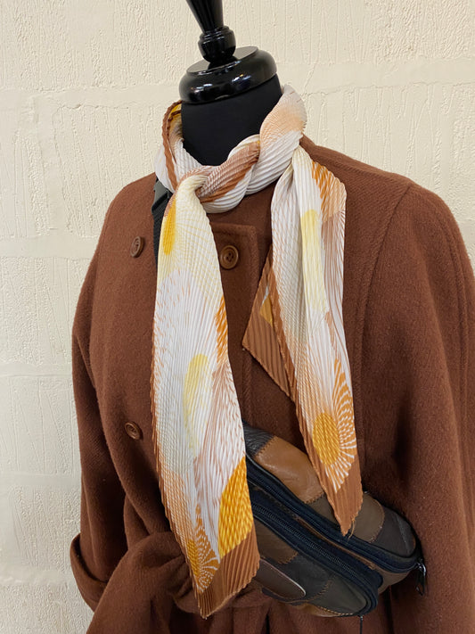 Vintage Sunshine Skinny Pleated Scarf