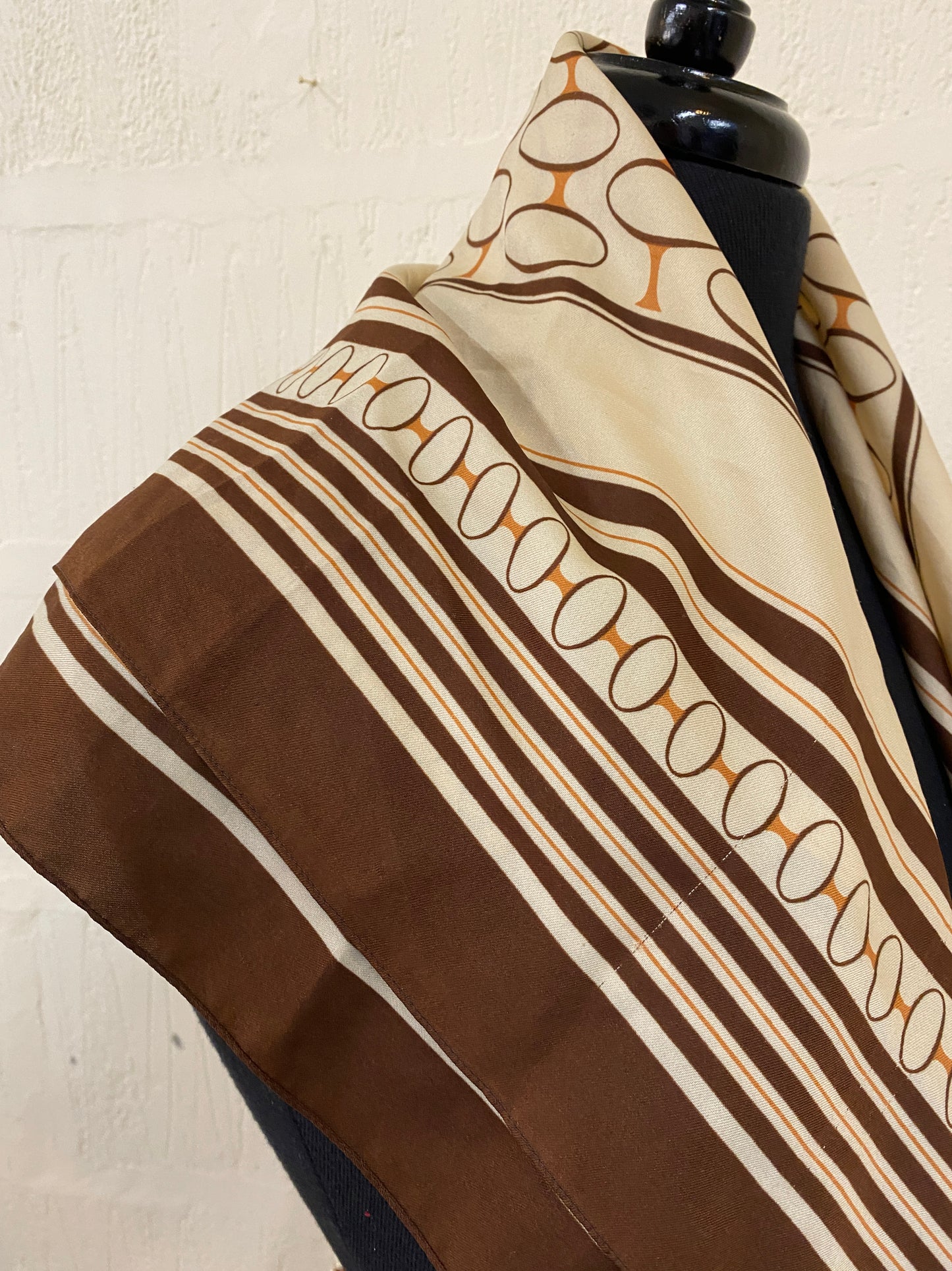 Vintage Brown Patterned Scarf