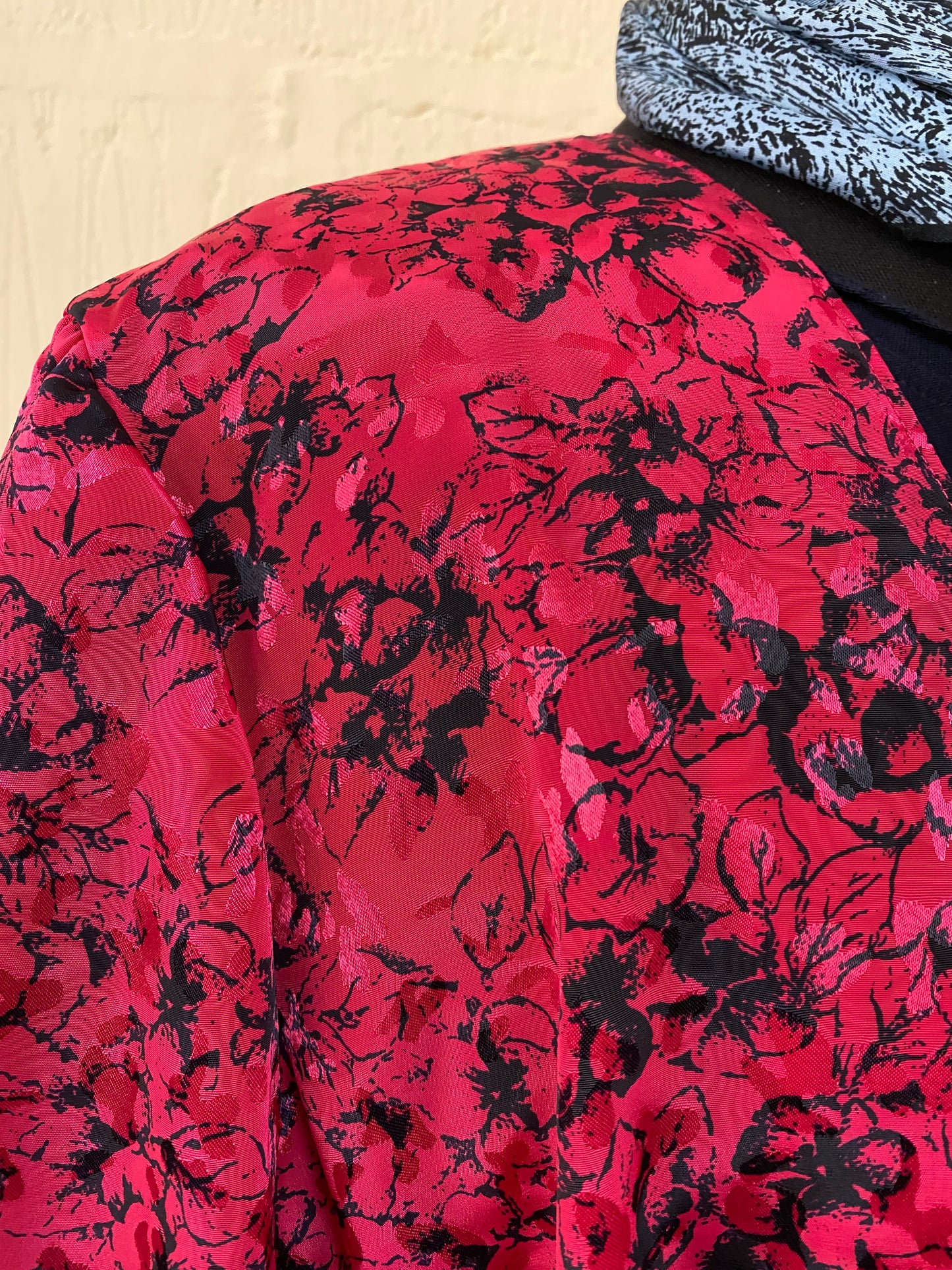 Vintage Handmade Pink Floral Jacket Size 14-16