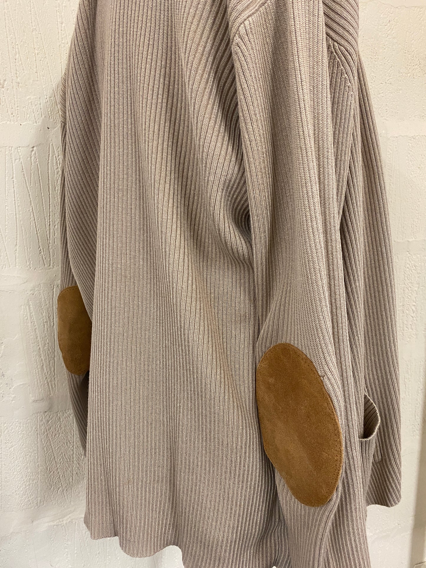 Vintage Tan Ribbed Button Front Cardigan Size XL