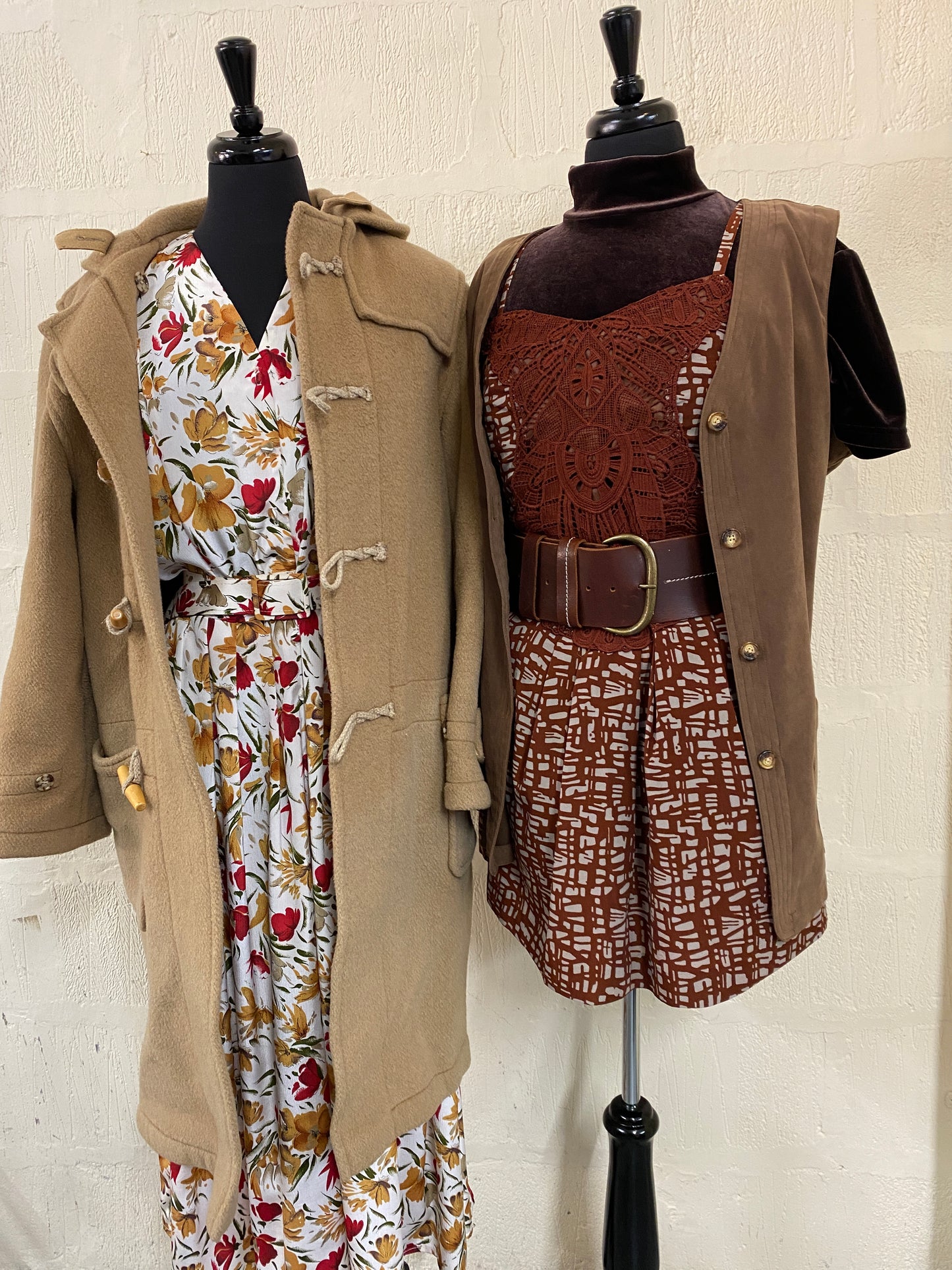 Vintage Brown Longline Waistcoat Size M