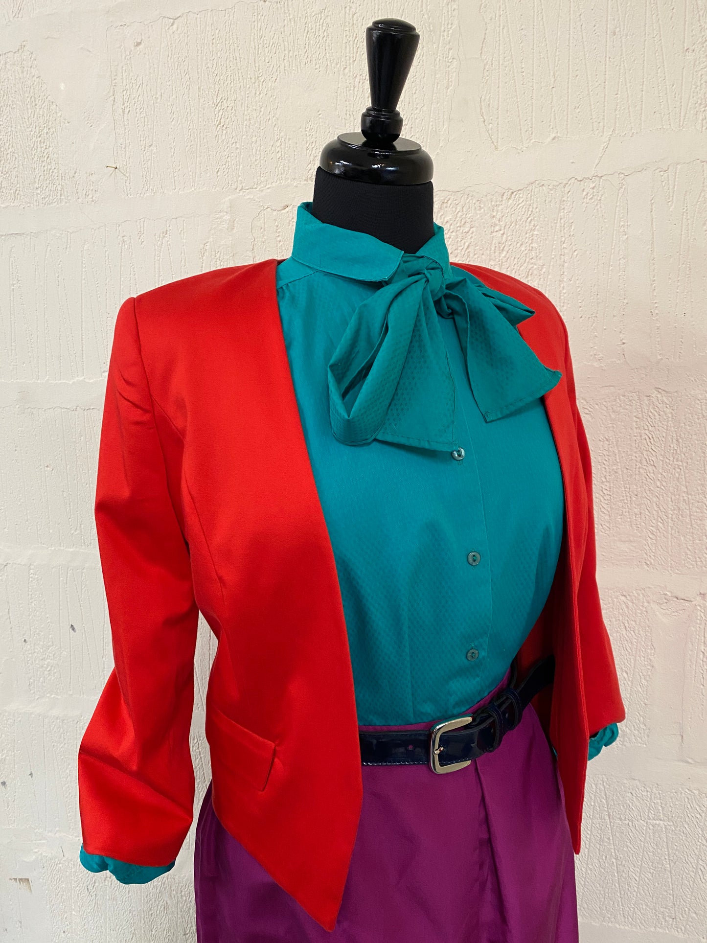 Bright Red Open Front Jacket | Blazer Size 8
