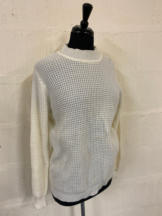 Vintage Cream Waffle Knit Jumper Size 12-14