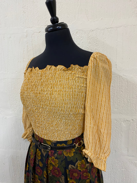 Yellow Shirred Dress/Long Top Size 8