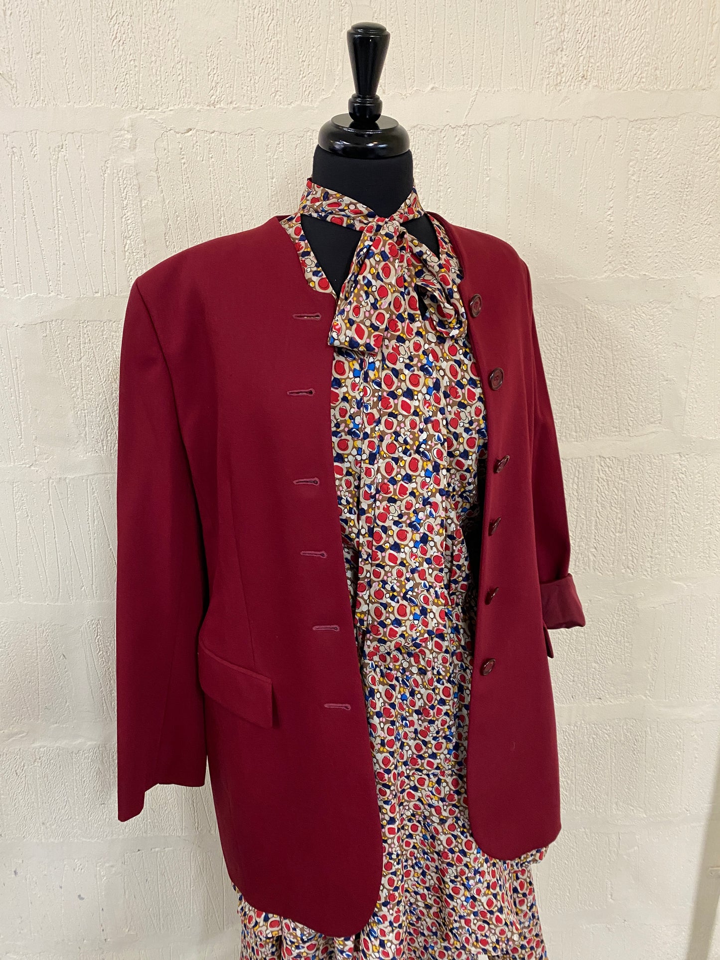 Vintage Crimson Long Jacket Size 14