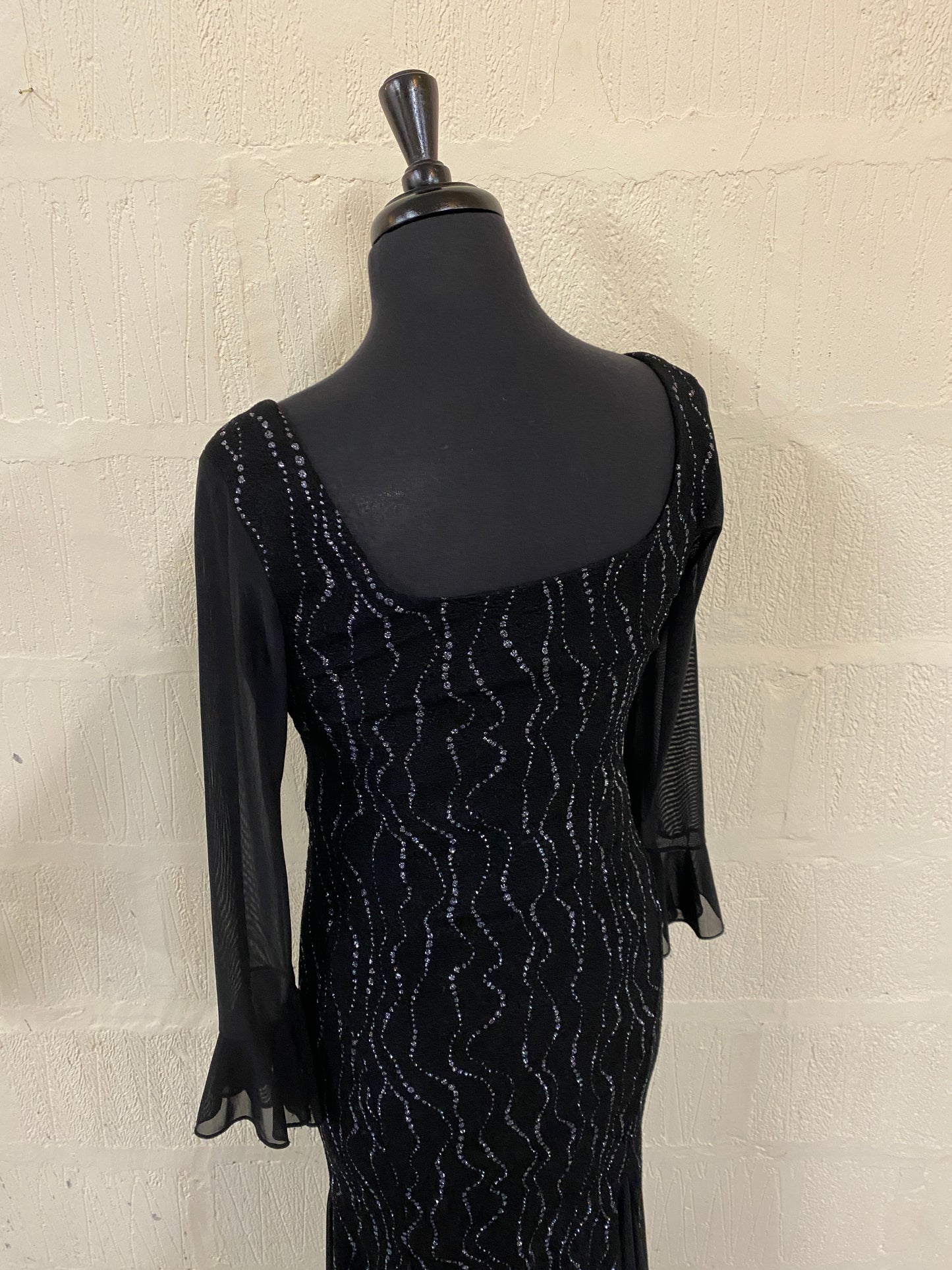 Vintage Black Evening Gown Size 8-10