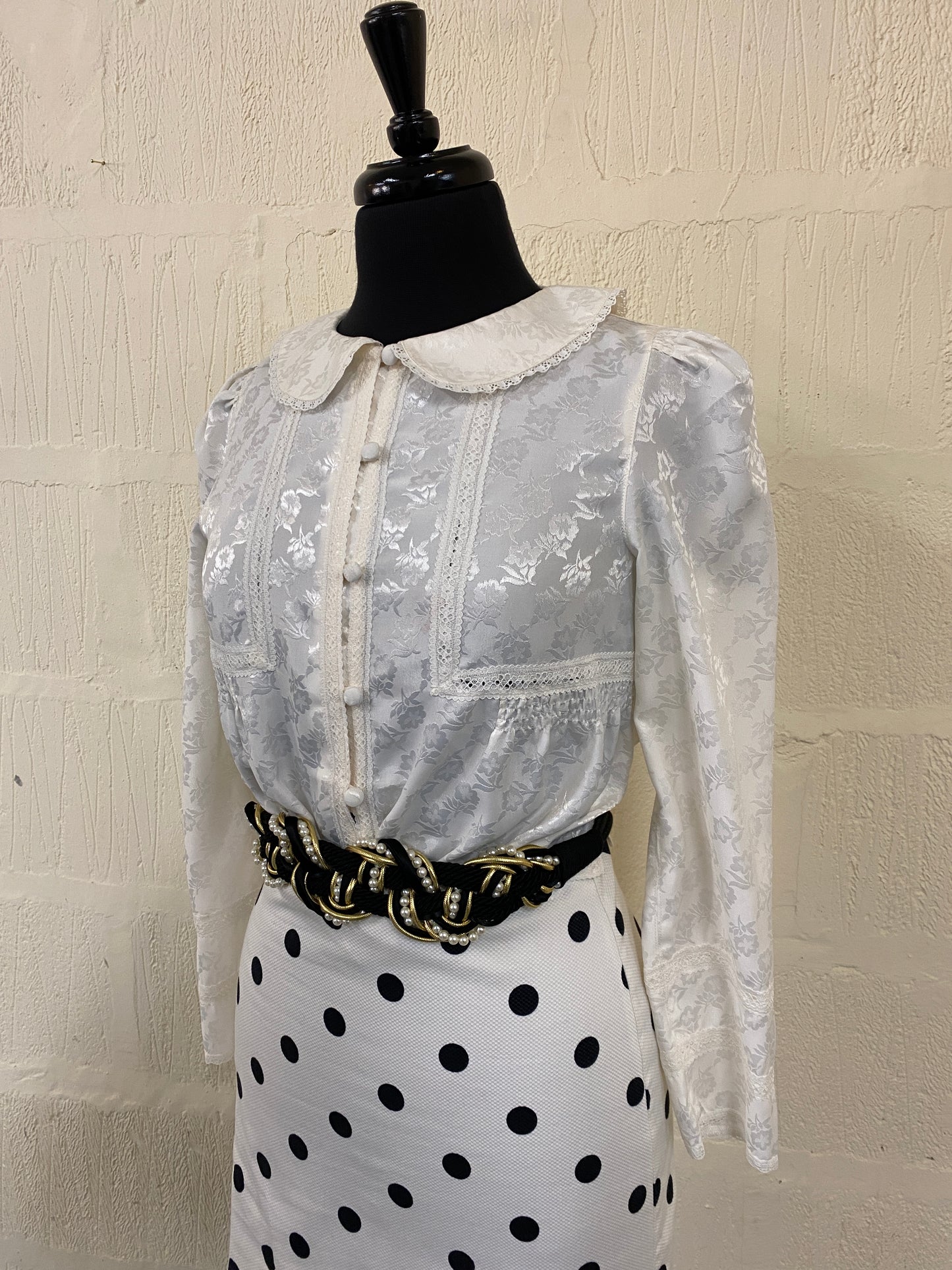 Black & White Polka Dot Mini Skirt Size XS