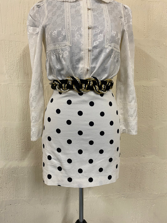 Black & White Polka Dot Mini Skirt Size XS