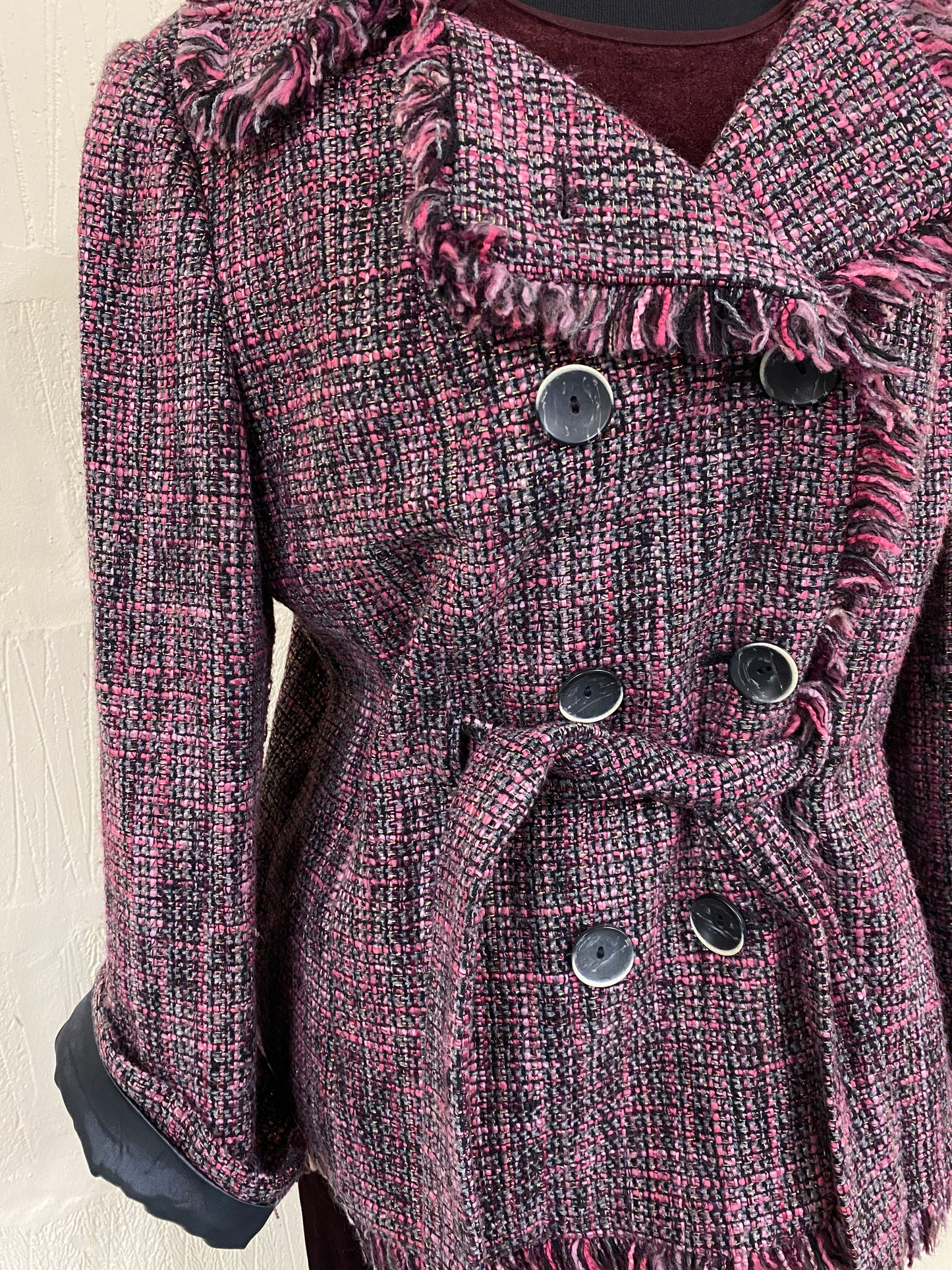 Vintage Purple Tweed Coat Size 16
