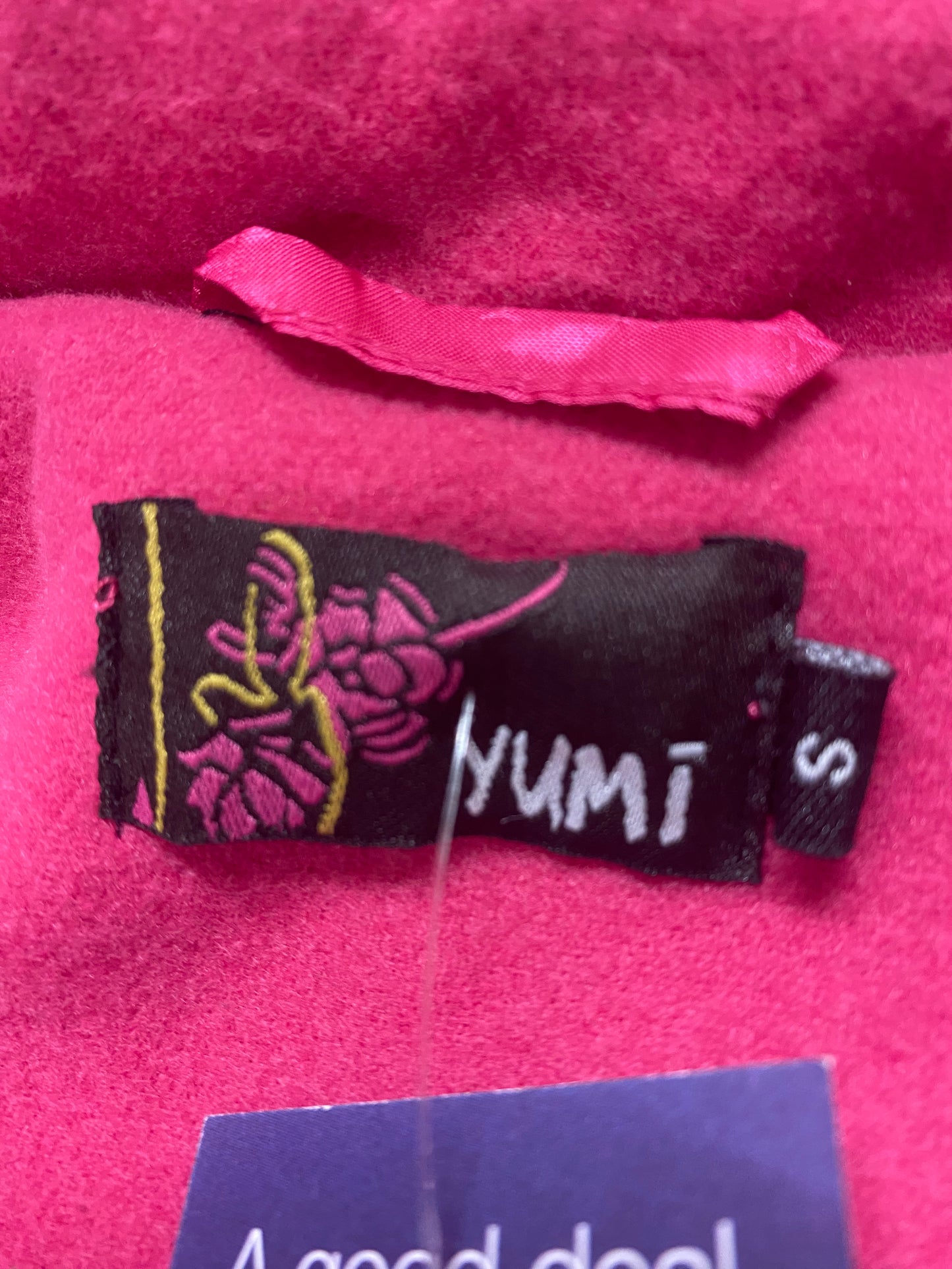 Hot Pink Frill Detail Coat Size S