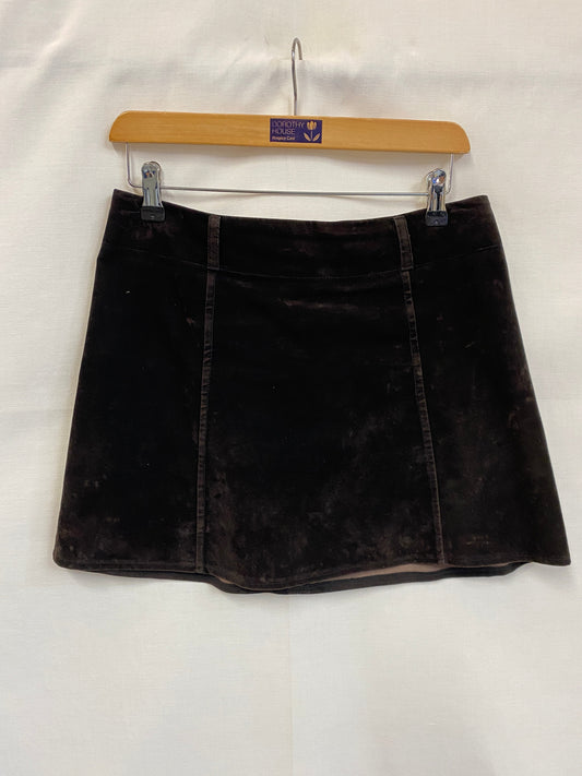 Vintage Brown Faux Suede Mini Skirt Size 12
