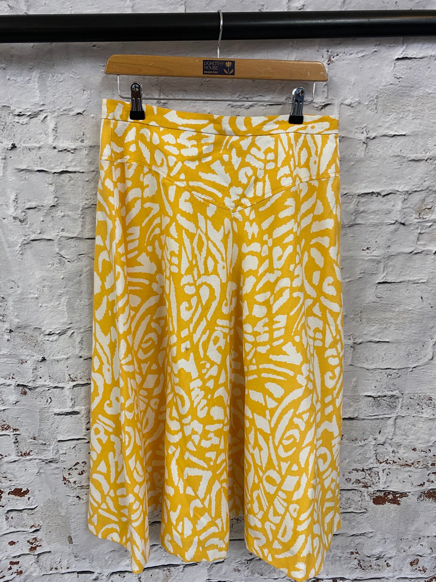 Vintage Animal Print Yellow & White Skirt Size 14