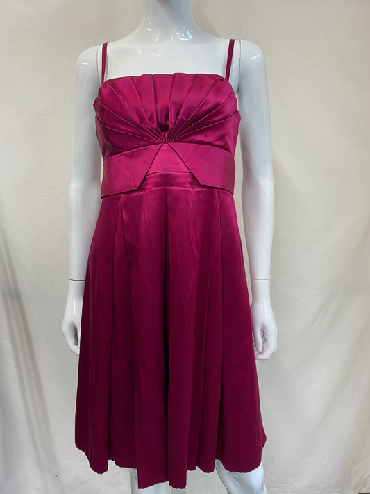 Cerise Pink Short Silk Party Occasion Dress Size 10