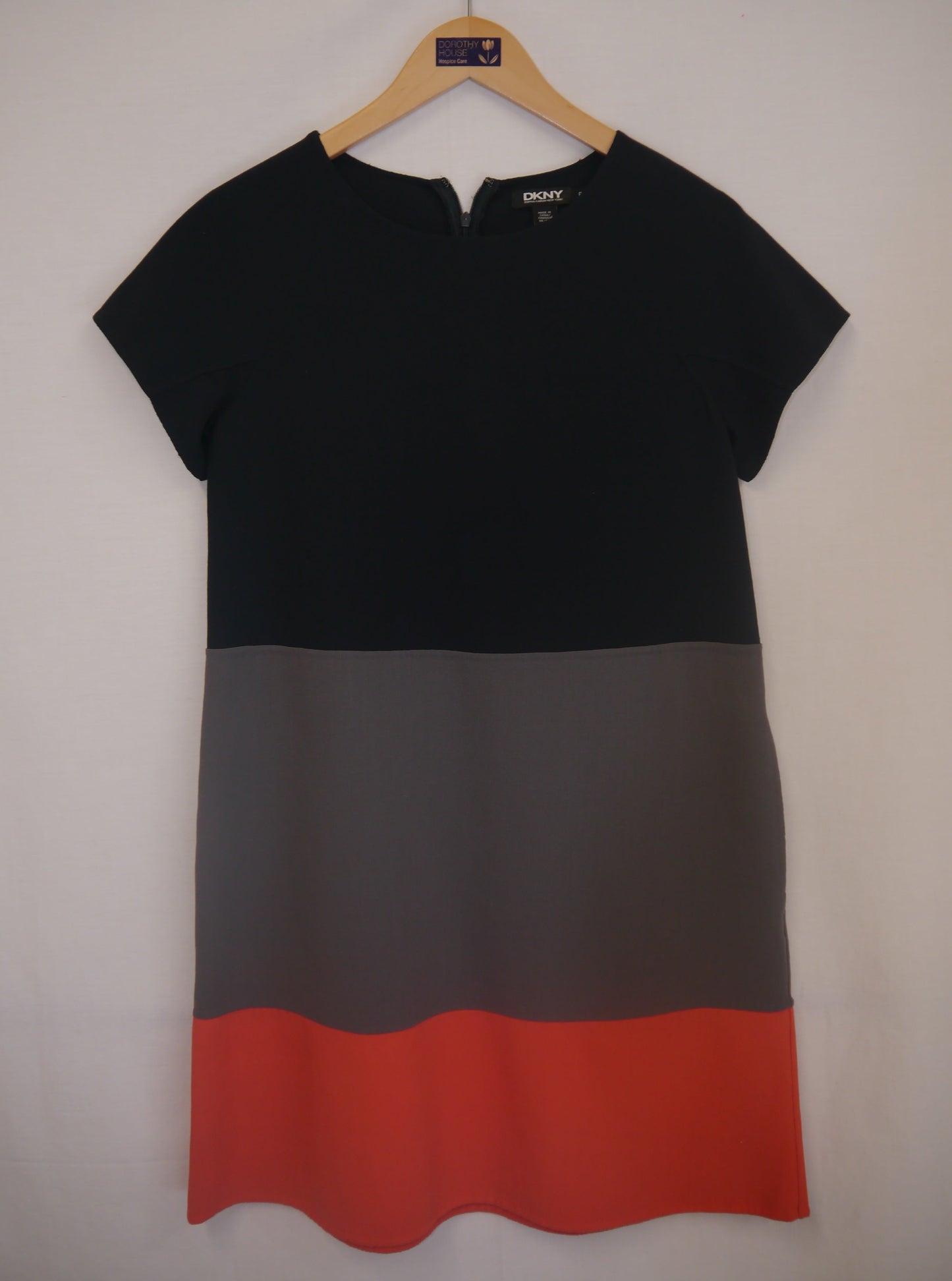 Black Designer Colour Block Knee Length Shift Dress Size 6
