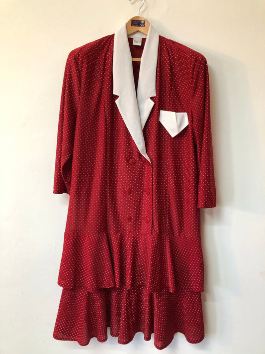 Vintage Red Polka Dot Classic Vintage Day Dress Size 24