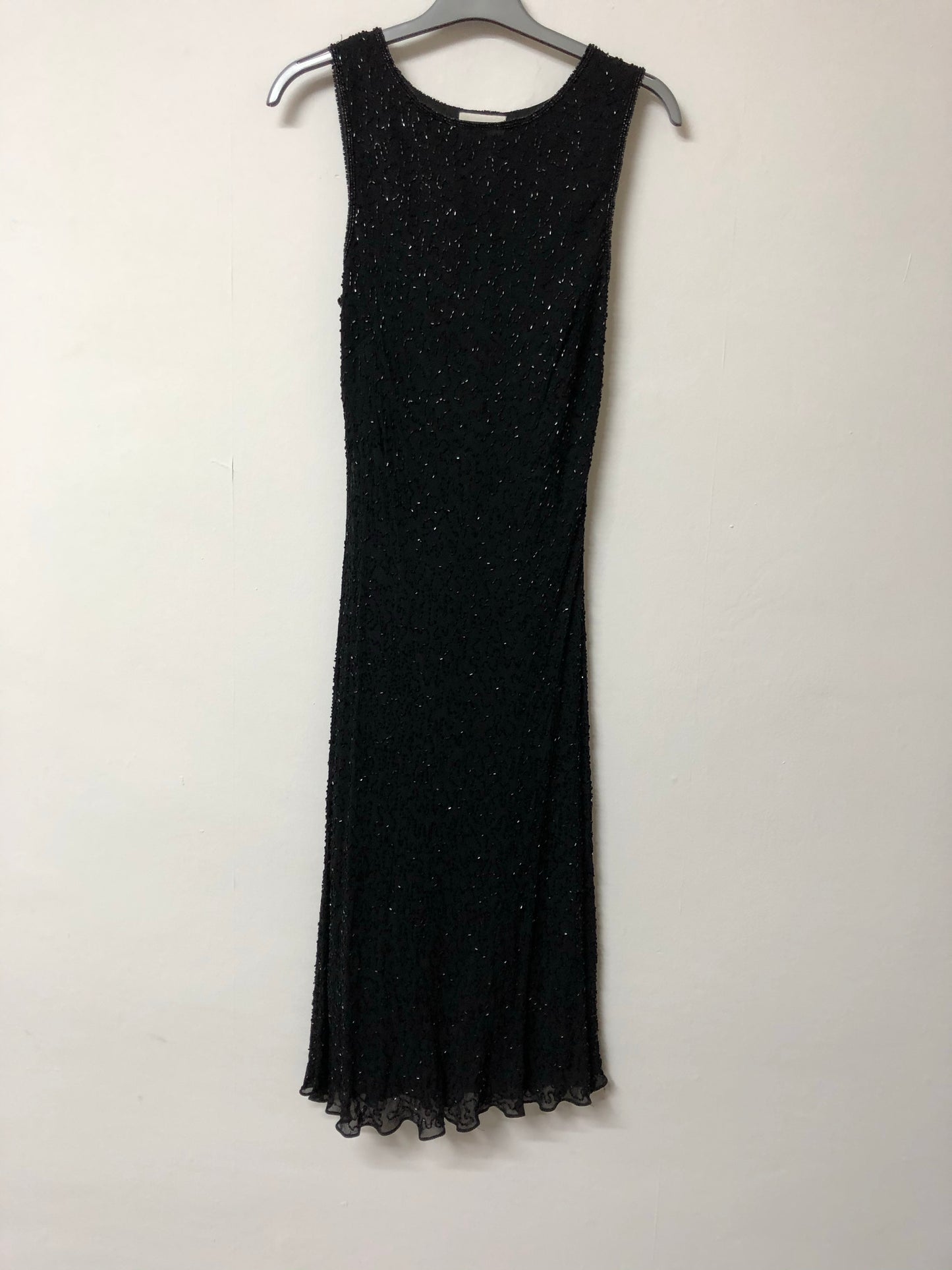 Wallis Petite Black Beaded Dress Size 14