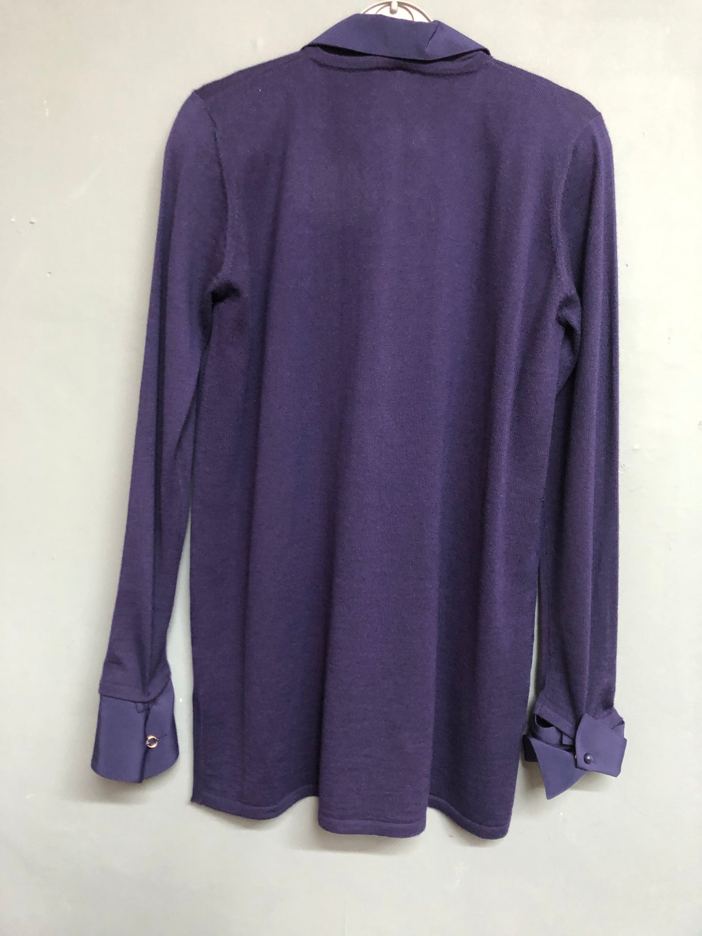 Country Casuals Purple Knitted Top with detachable collar Size M