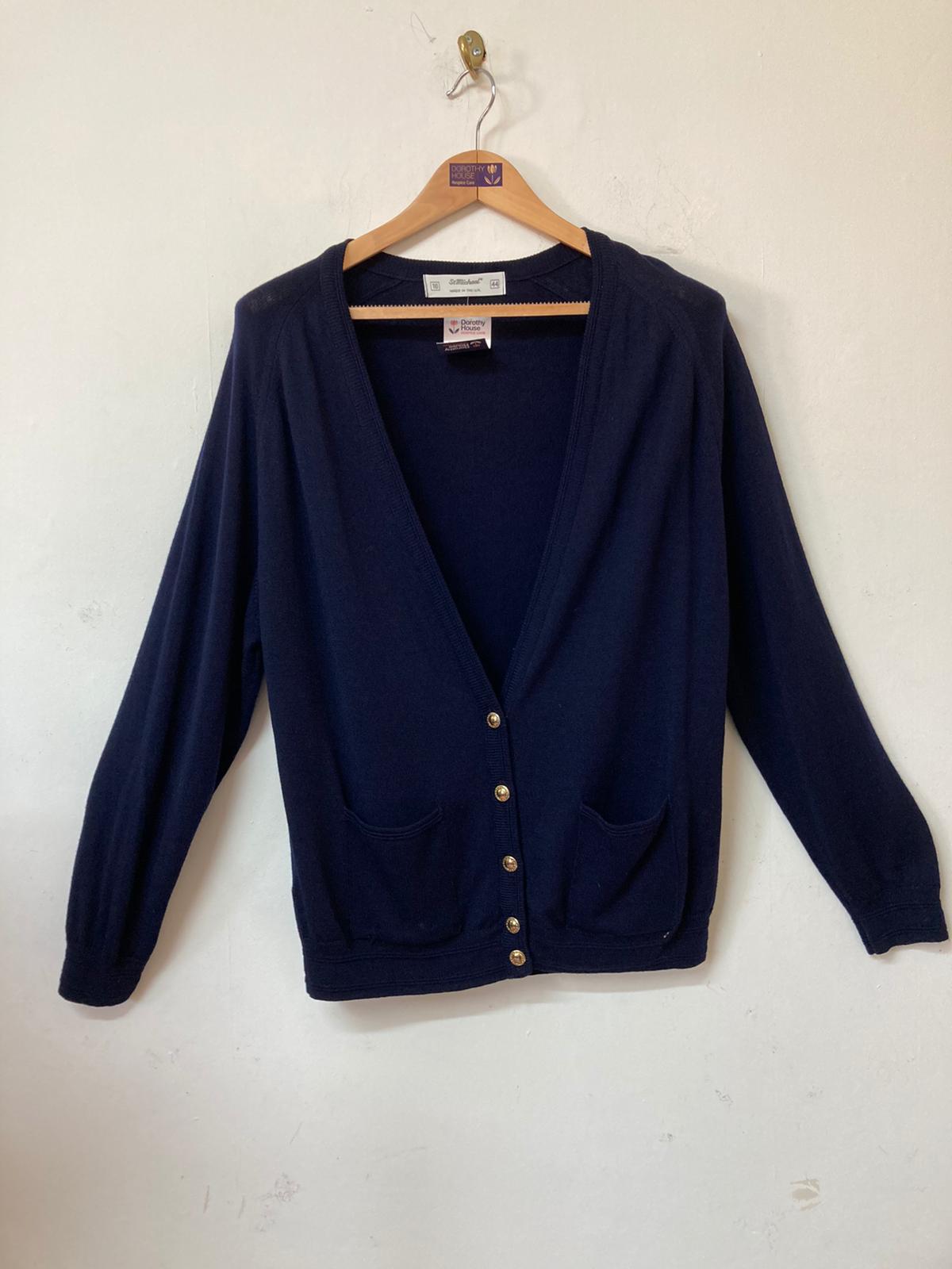 Vintage St Michael Navy Cardigan Size 16