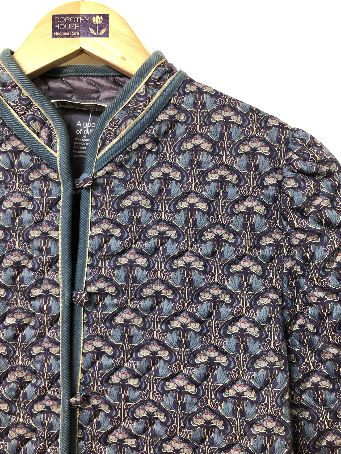 Vintage Blue Psychedelic Quilted Jacket Size M