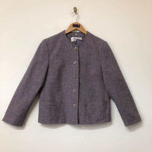 Smart boxy wool jacket - dusty lilac. Size 14